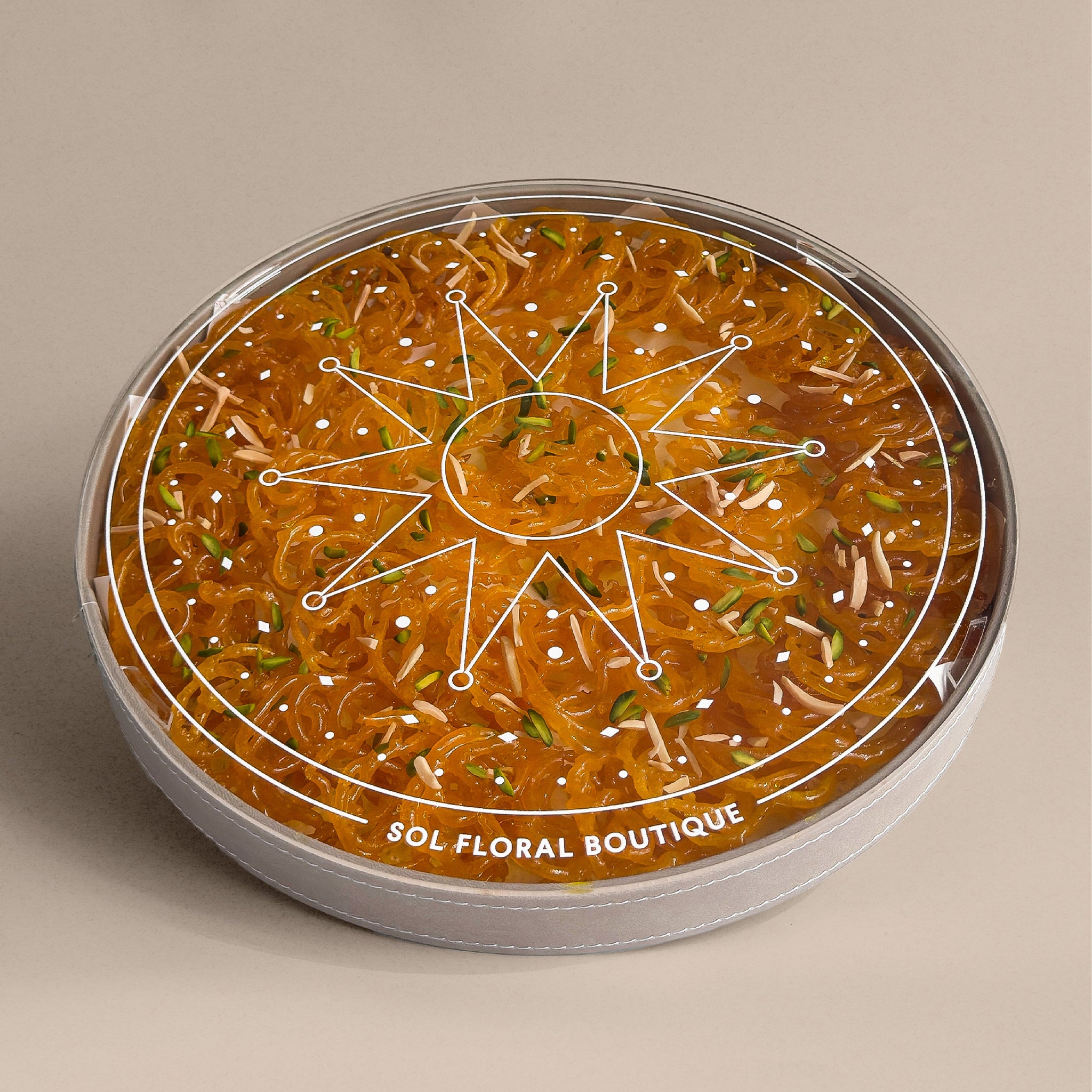 One Golden Jalebi Tray
