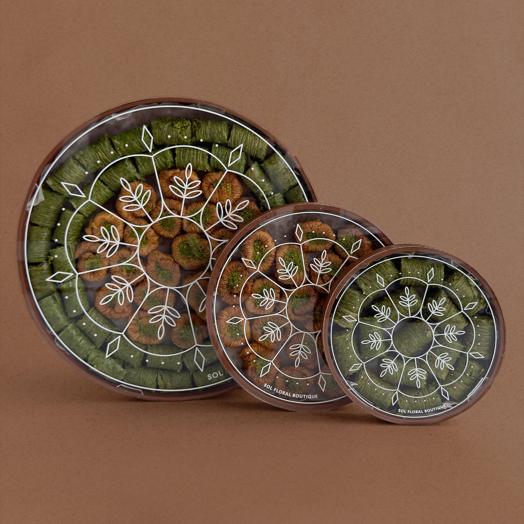 Three Pistachio and Baqlawa Trays