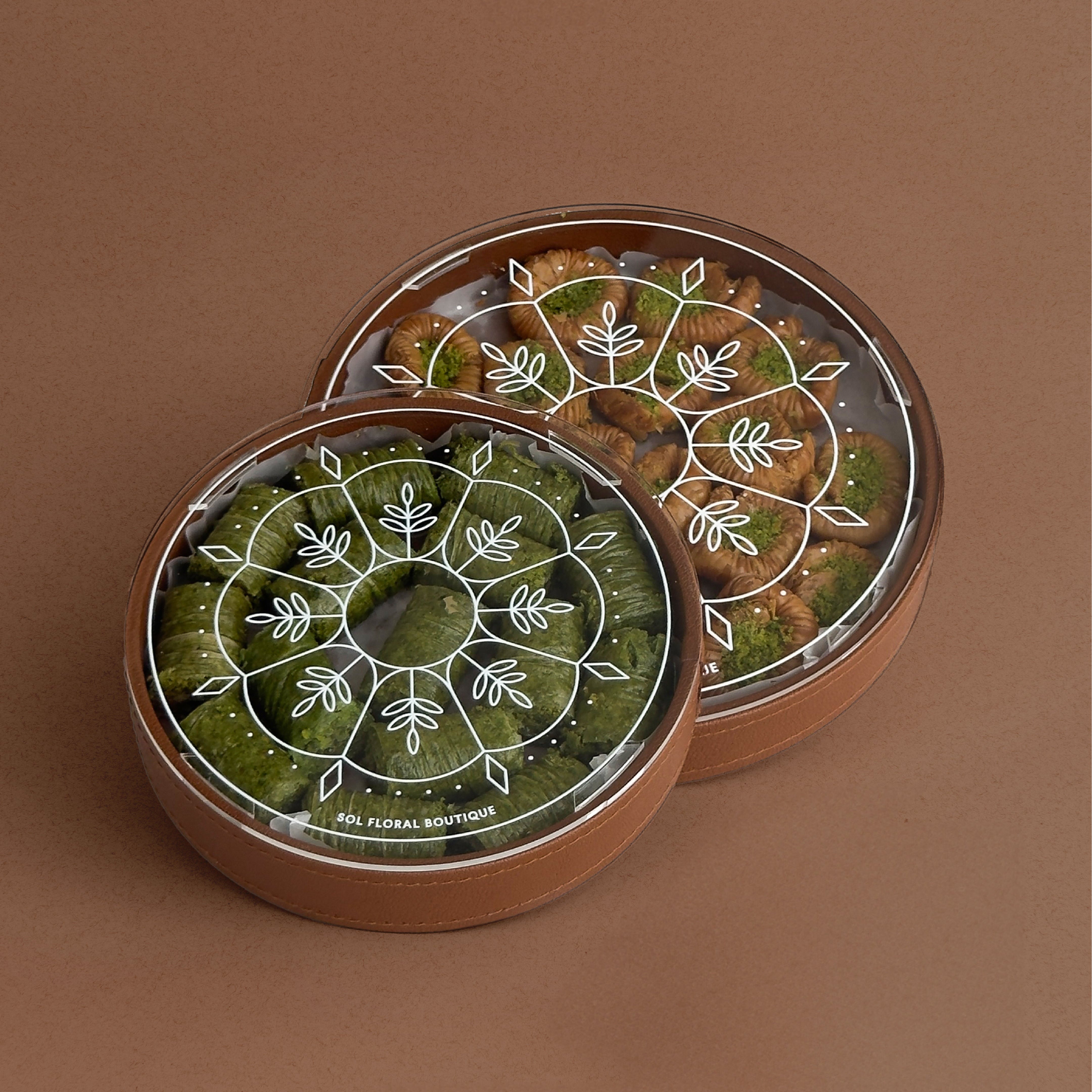 Two Pistachio and Baqlawa Trays